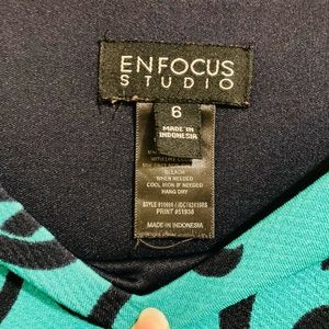 Turquoise & navy cotton dress.